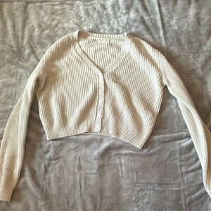 Brandy Melville cream button up sweater